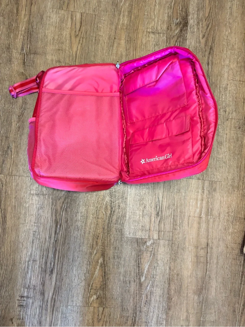 American Girl Bright Pink and Red Star Backpack